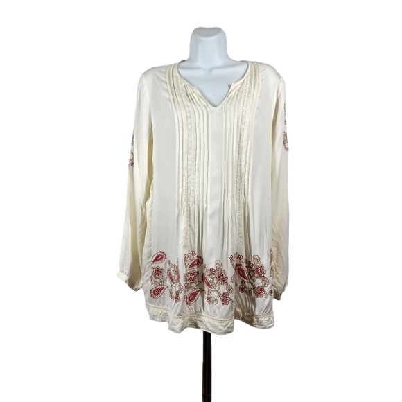 J. Jill Tops - J.JILL EMBROIDERED LONG SLEEVE TOP